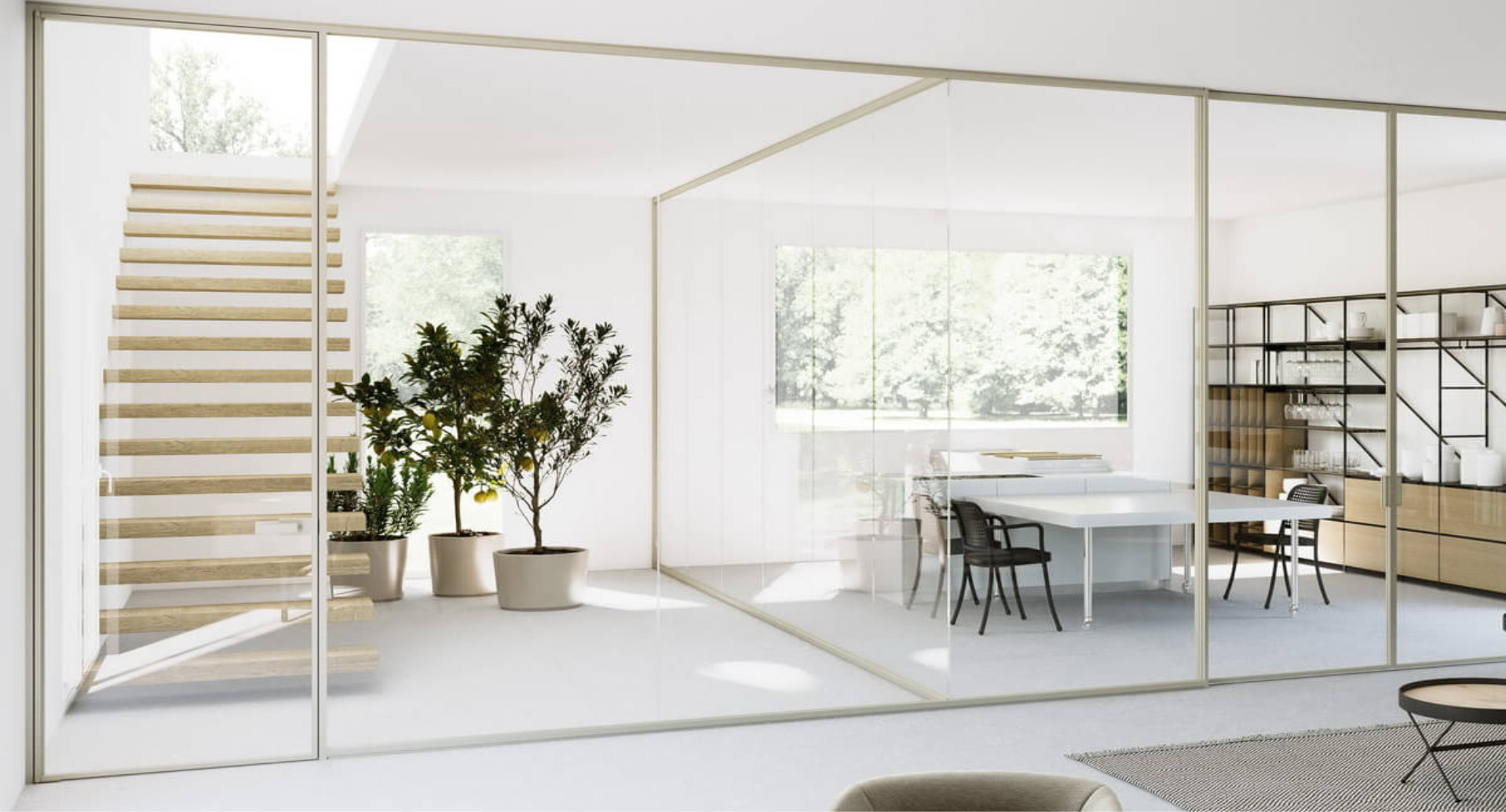 ВІЗУАЛЬНО ЗБІЛЬШУЄМО ПРОСТІР, ПІДКРЕСЛЮЄМО ДІЗАЙН  <br> І ПІДВИЩУЄМО ПРИРОДНЕ ОСВІТЛЕННЯ ПРИМІЩЕНЬ.